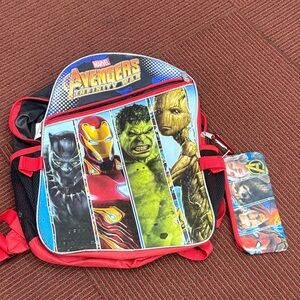 Marvel Avengers Infinity War Red and Blue Backpack Set